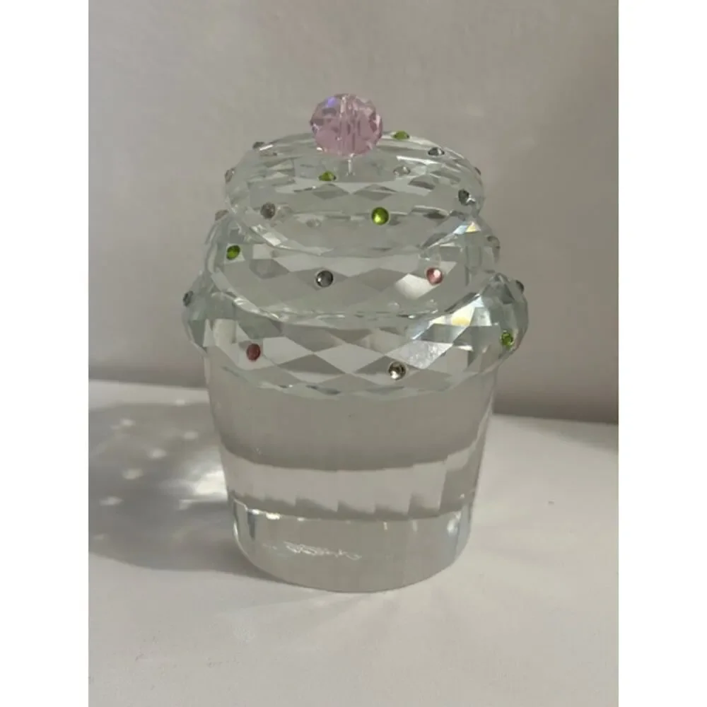 Oleg Cassini Crystal Cupcake Pastel Gems in Original Pink Box Signed